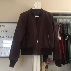 Bomber Jacket. (L). Maroon. American Eagle